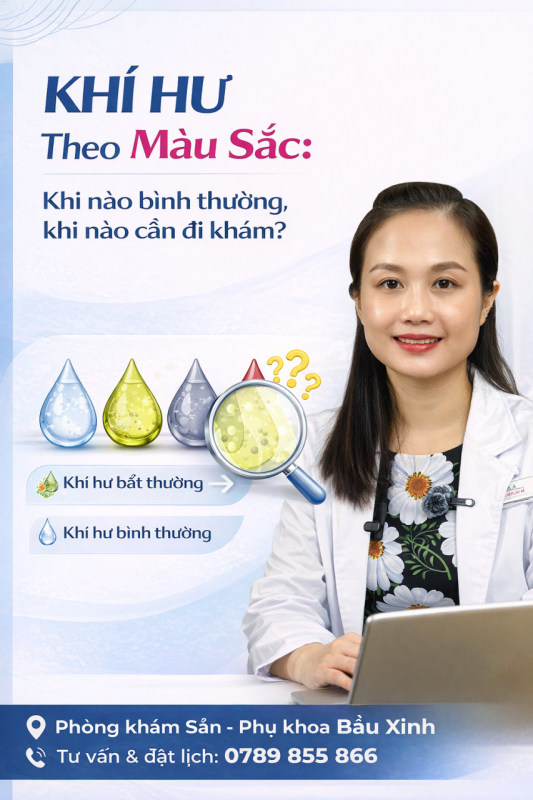Bảng màu khí hư bình thường và bất thường theo màu sắc
